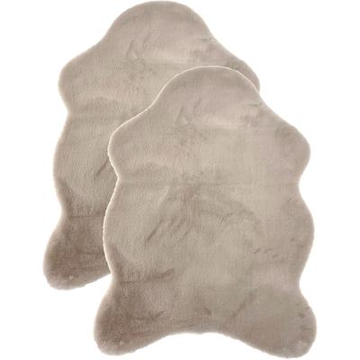 Fellteppich ASTRA "Elda, Kunstfell", beige, B:40cm H:13mm L:60cm, Kunstfaser, Teppiche, Dekofell im 2 er Set, kuschelweich, Wohnzimmer, Kinderzimmer Image