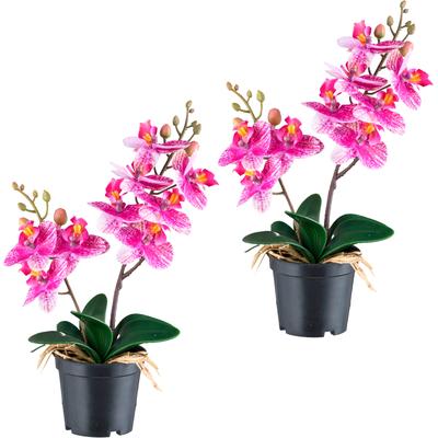 Kunstorchidee CREATIV GREEN "Orchidee Phalaenopsis", lila, H:28cm, Kunststoff, Kunstpflanzen, mit real-touch-Blüten Image