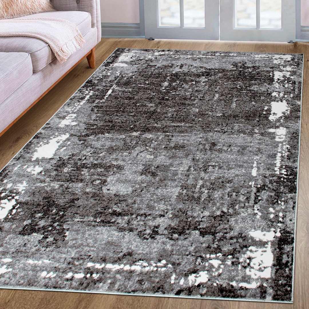 Teppich MY HOME "Oberwill" Gr. 2, grau, B:80cm H:9mm L:150cm, Kunstfaser, Teppiche, Teppich, mit besonders weichem Flor, Kurzflor, Vintage, modern, dichte Qualität