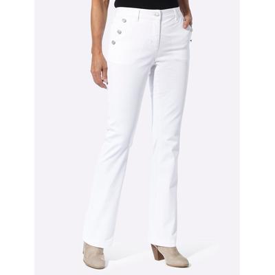 Bequeme Jeans CLASSIC BASICS, Damen, Gr. 23, Kurzgrößen, beige (ecru), 98% Baumwolle, 2% Elasthan, unifarben, lang, Jeans Image