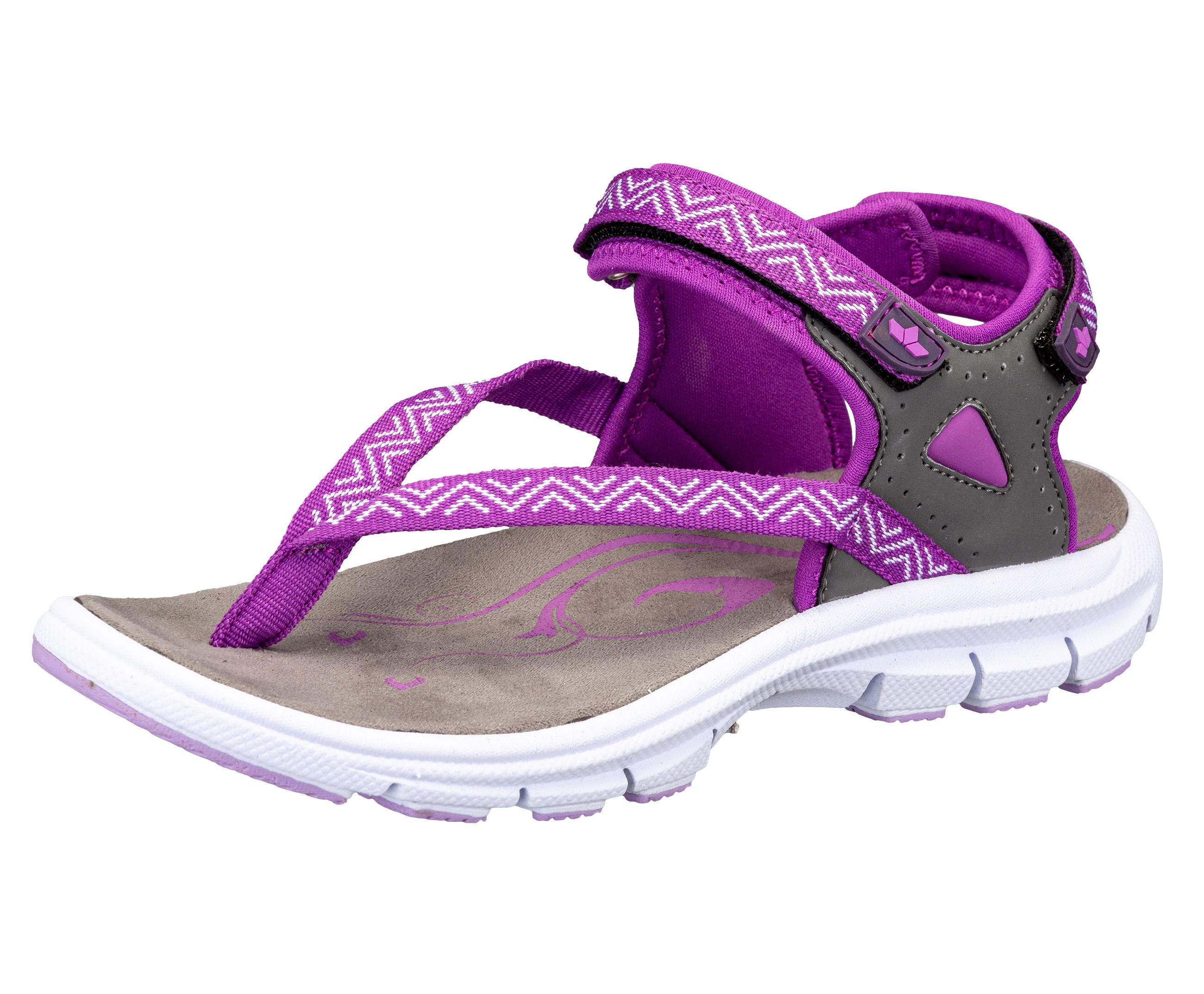 Sandale LICO "Sandale Lagos V", Gr. 37, lila, Synthetik, Schuhe Outdoorsandale Sandale Zehenstegsandale