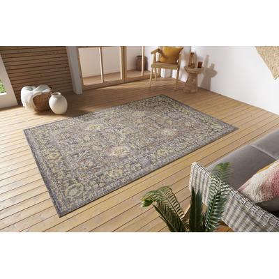Teppich HANSE HOME "Luxor", bunt (grau,bunt), B:75cm H:3mm L:120cm, Polypropylen (PP), Teppiche, In-& Outdoor, Läufer, wetterfest, Balkon, Wohnzimmer, Orient Image