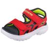 Sandale SKECHERS "RAZOR SPLASH", Kinder, Gr. 22, rot (rot, schwarz), Lederimitat, kontrastfarbene Details, sportlich, Schuhe, Sandale mit Klettverschluss, waschbar, Größenschablone zum Download