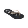 Sandale ROXY "Viva Sparkle", Gr. 2(32), schwarz (schwarz, m gold), Obermaterial: 98% Synthetikmaterial, 2% Metall / Futter: 100% Synthetikmaterial / Außensohle: 100% Moosgummi, Schuhe