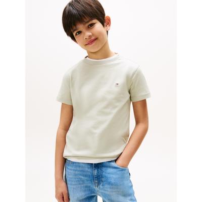 T-Shirt TOMMY HILFIGER "ESSENTIAL COTTON TEE S/S", Baby, Gr. 74, grün (misty sage), Single Jersey, Obermaterial: 100% Baumwolle, unifarben, regular fit, Rundhals, Kurzarm abgesteppt, Shirts, mit Logostickerei Image