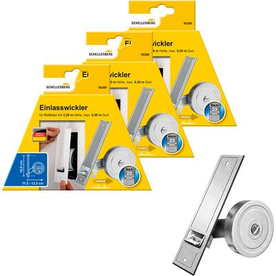 Einlass-Gurtwickler SCHELLENBERG "für das Rollladensystem Maxi, Lochabstand 16 cm, Unterputz-Montage", silber, B:50cm, Gurtwickler, für Rollladengurte mit 23 mm Breite Image