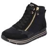Sneaker REMONTE, Damen, Gr. 45, schwarz, Textil, Lederimitat, sportlich, Schuhe Sneaker, mit praktischem Wechselfußbett, Freizeitschuh, Halbschuh, Schnürschuh