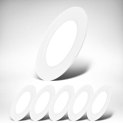 B.K.LICHT Einbauleuchte "BK_EL1618 6er Set LED Einbaustrahler, Ultraflach, IP20 Deckenspots", weiß, Ø 9,00cm H: 2,80cm, Lampen, 4.000 K, 330Lm, 3W, Kunststoff, 9 x 2,8 cm, Weiß, LED Deckeneinbaustrahler LED Einbaustrahler Image
