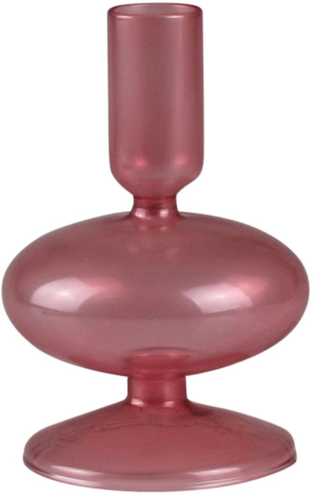 Kerzenständer AM DESIGN "aus roséfarbenem Glas", rosa (rosé), B:8,5cm H:13cm, Glas, Kerzenhalter, stilvolle Ergänzung für romantische Dekorationen Image