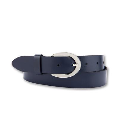 Ledergürtel BERND GÖTZ, Damen, Gr. 95, blau (marine), Rindsleder, unifarben, casual, Gürtel, mit silberfarbener Schließe Image