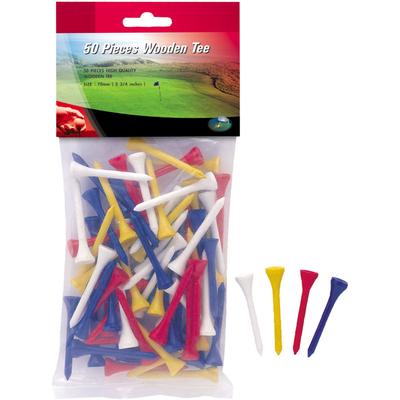 Golftee L.A. SPORTS "Holz-Tees 70 mm lang in verschiedenen Farben (500 Stück)", bunt (mehrfarbig), Abschlaghilfen, Bruchfest, ideale Höhe für optimale Ballposition Image