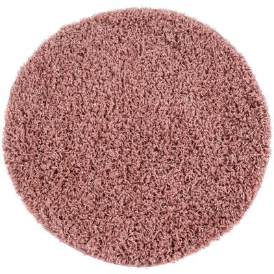 Hochflor-Teppich PACO HOME "Twister 500" Gr. 9, pink, H:44mm Ø:120cm, Kunstfaser, Teppiche, Uni Hochflor Shaggy mit hoher Fadendichte Image