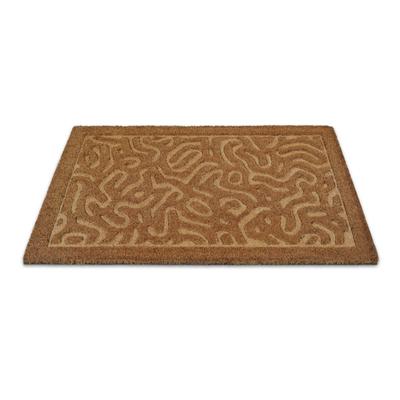 Fußmatte WECON HOME "Desert Doodle", beige (natur), B:45cm H:14mm L:75cm, Kokos, Teppiche, Kokos, pflegeleicht, rutschfest, abstraktes Design, Schmutzfangmatte Image