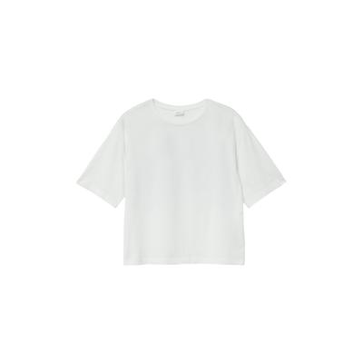 T-Shirt S.OLIVER JUNIOR, Mädchen, Gr. 170/176, weiß, Jersey, Obermaterial: 100% Baumwolle, unifarben, bedruckt, casual, lässig geschnitten hüftlang, Rundhals, Kurzarm, Shirts, mit Rückenprint Image