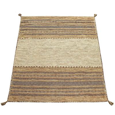 Teppich PACO HOME "Kilim 217", beige, B:60cm H:12mm L:110cm, Baumwolle, Teppiche, handgewebter Wendeteppich, reine Baumwolle, gestreift, Wohnzimmer Image