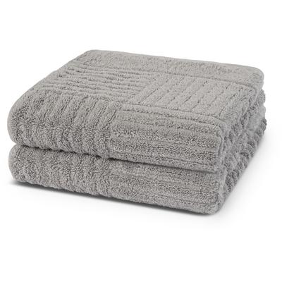 Handtuch ROSS "CARRE", grau (kiesel), B:50cm L:100cm, Frottier, Frottier, Handtücher (Packung), 100% Baumwolle Image