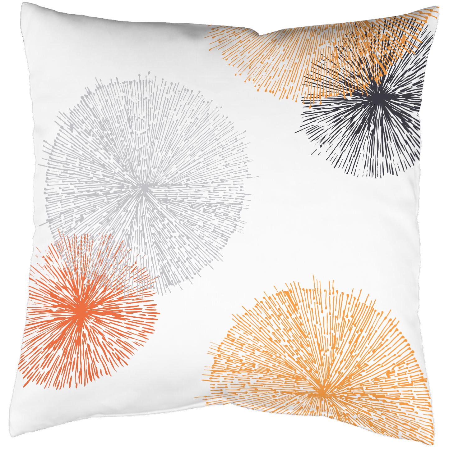 Dekokissen HOME WOHNIDEEN "SCOPPIO" Gr. 1, orange (orange, bedruckt), B:40cm L:40cm, Polyester, Dekokissen_Sitzkissen_Kissenhüllen, Kissenhülle mit Füllung