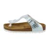 Pantolette LICO "Zehenstegpantolette Bioline Stone Kids", Gr. 28, blau, Synthetik, Schuhe