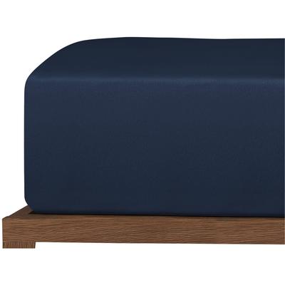 Spannbettlaken UNCOVER BY SCHIESSER "New Jersey aus 100% Baumwolle", blau (dunkelblau), B:100cm L:200cm, Jersey, Obermaterial: 100% Baumwolle, Laken, Made in Green Image