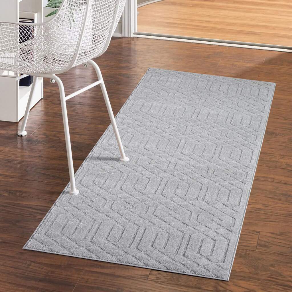 Teppich CARPET CITY "FLAIR138", grau, B:80cm H:11mm L:150cm, Obermaterial: 50% Polyester, 50% Polypropylen, Teppiche, Kurzflor-Teppich, Skandi-Stil, Wohnzimmer Image