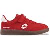 Sneaker LOTTO, Kinder, Gr. 34, rot (rot, weiß), Synthetik, mehrfarbig, sportlich, Schuhe, - praktisch: mit Elastiksenkeln - ganz ohne Schnüren