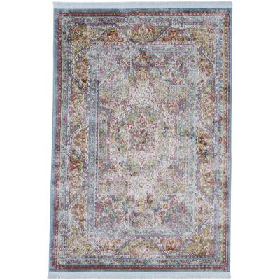 Teppich CARPETFINE "Yuri", blau (türkis), B:80cm H:7mm L:150cm, Polypropylen, Teppiche Image
