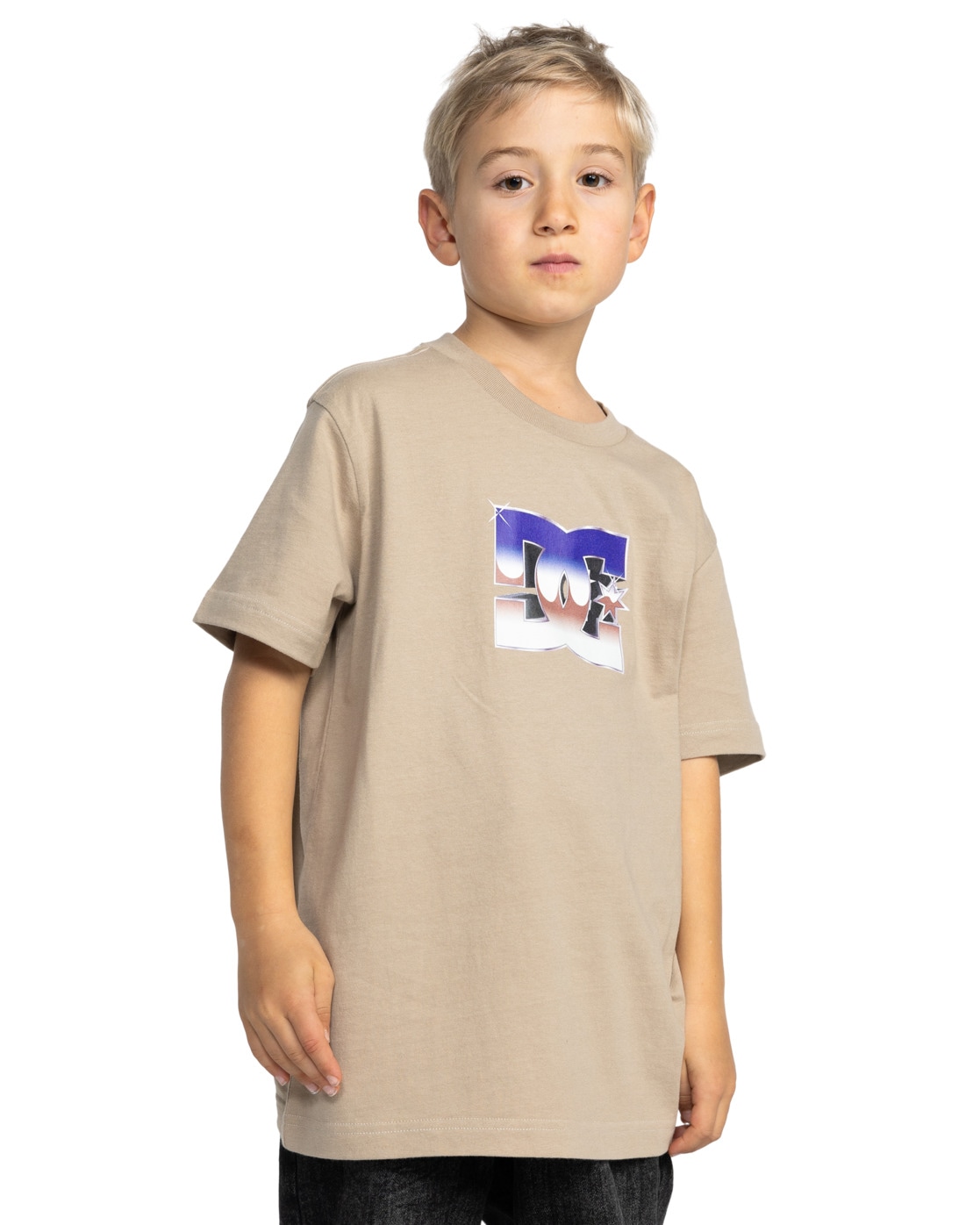 Shirttop DC SHOES "Metallic Star", Kinder, Gr. 12(148-156cm), beige (crockery), [Hauptstoff] 75% Baumwolle, 25% Baumwolle, Tops Image