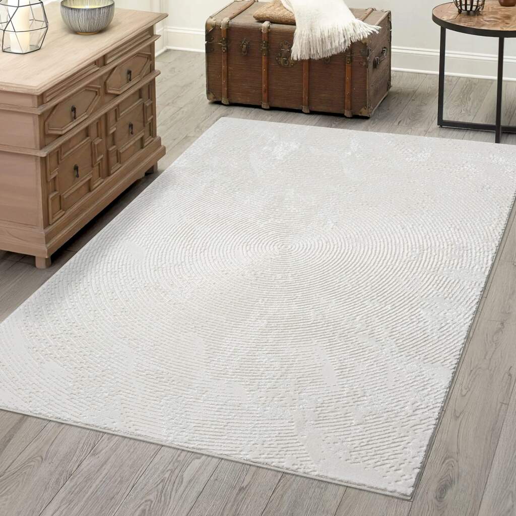 Teppich CARPET CITY "ANTIK481", beige (creme), B:80cm H:10mm L:150cm, Polyester, Teppiche, Kurzflor, 3D-Optik, Klassisch-Modern für Wohnzimmer, Schlafzimmer Image