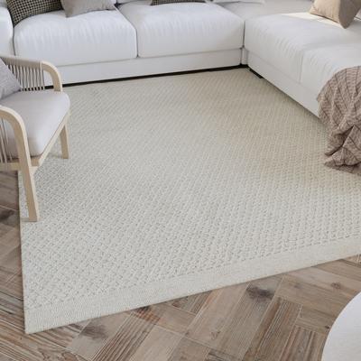 Wollteppich WECON HOME "Hamptons THIRTYEIGHT", beige (creme weiß), B:40cm H:11mm L:60cm, Schurwolle, Teppiche, Läufer, Schurwolle, Kurzflor, Wohn- & Schlafzimmer, elegant, Waben Image