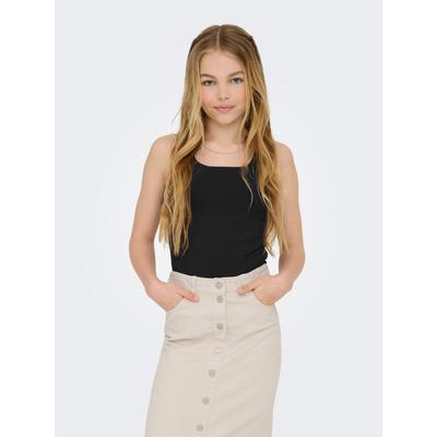 Tanktop KIDS ONLY "KOGEA S/L 2-WAYS TOP JRS NOOS", Damen, Gr. 110 (116), schwarz, Jersey, Obermaterial: 94% Polyamid, 6% Elasthan, unifarben, modisch, regular fit hüftbedeckend, Rundhals, ohne Ärmel, Tops, in cleaner Optik Image