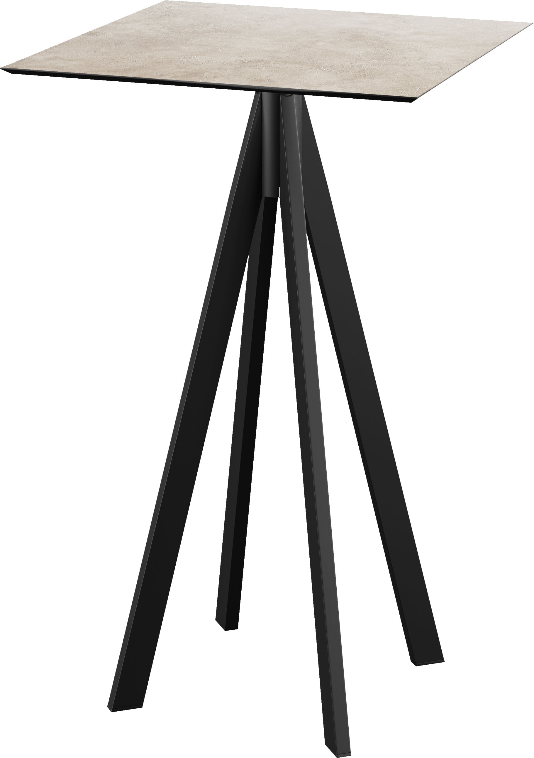 Klapptisch ESSENTIALS "Infinity", schwarz (schwarz, moonstone, schwarz), B:70cm H:109,2cm T:70cm, Stahl/HPL Tischplatte, Tische, in verschiedenen Ausführungen