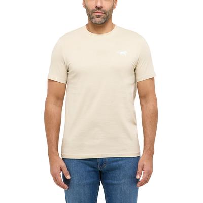Kurzarmshirt MUSTANG "Herren Style Austin", Herren, Gr. XXL, beige, Jersey, 100% Baumwolle, Rundhals, Shirts Image