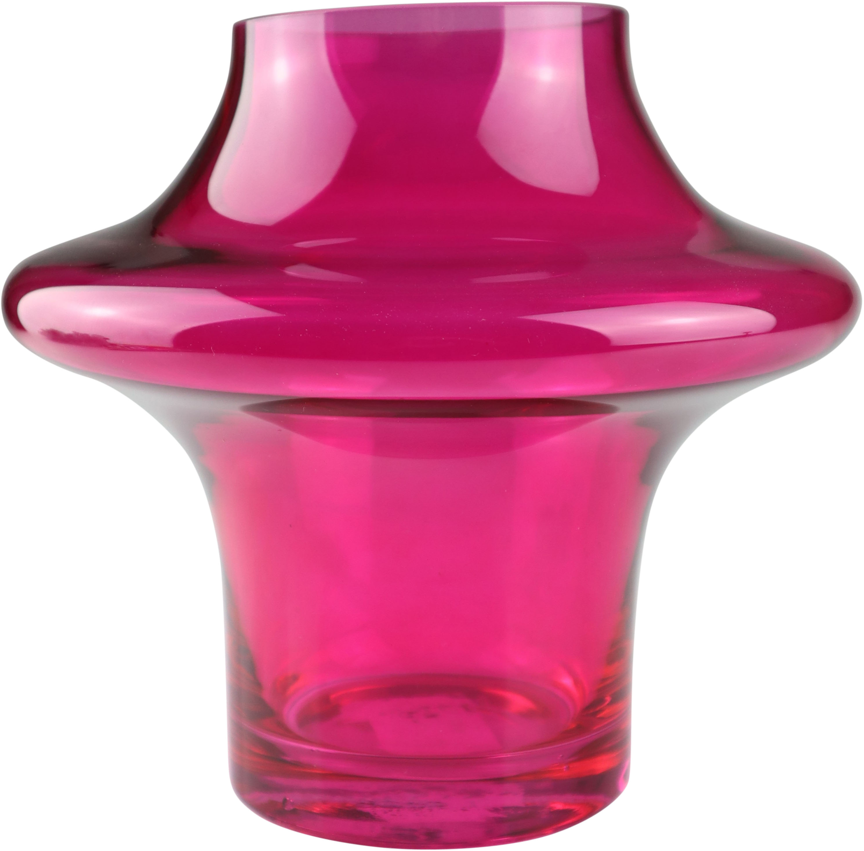 Dekovase AM DESIGN "Klassische, runde Vase aus pinkfarbenem Glas", pink, B:20cm H:20cm, Glas, Vasen, stilvolles Accessoire für Ihre Blumen