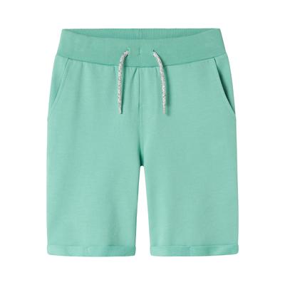 Sweatshorts NAME IT "NKMVERMO LONG SWE SHORTS UNB F NOOS", Jungen, Gr. 92, N-Gr, creme de menthe (blank), angeraute Sweatware, Obermaterial: 100% Baumwolle, casual, regular fit, Hosen Image
