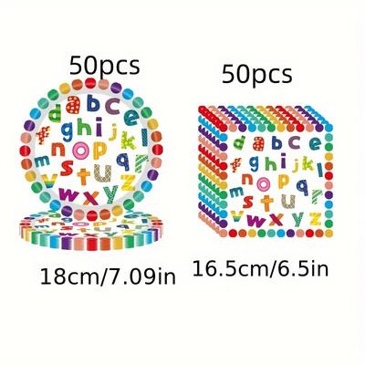 TEMU 100pcs Colorful Abc Alphabet Confetti Letters - Vibrant Disposable Paper Decorations For Birthday Parties, School Teaching Decor, Classroom & Party Supplies, Christmas Classroom Gifts Image
