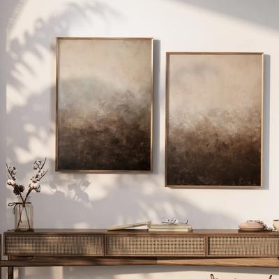 TEMU 2pcs Earthy Abstract Texture Wall Art, Set Of 2 In Dark Brown, Wall Art, Neutral Decor, Modern Brown Art Print, Canvas Poster Wall Art, Unframed Image