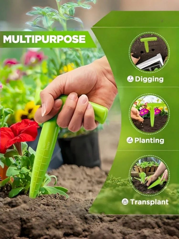 Locher aus Kunststoff für Gartenpflanzen, Samensämlinge, Lochsämlinge mit langem Griff, Lochsämlingszüchter, Gartengerät Image