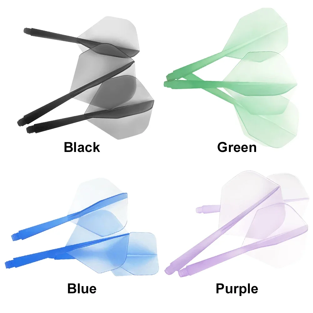 3 Stück integrierte Dart-Flights und -Schäfte, Anti-Fall, transparenter Darts-Schwanz, langlebig, integrierte Dart-Schaft und Flights aus Kunststoff Image