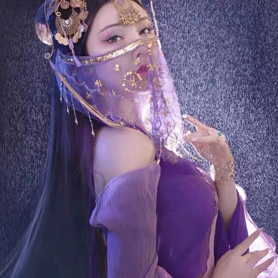 Ätherischer Gesichtsschleier mit Quasten, chinesischer Hanfu-Haarschmuck, Ethno-Stil, Gesichtsvorhang, Retro-Dame, Maskerade, Abschlussball, Schmuck, Maske Image