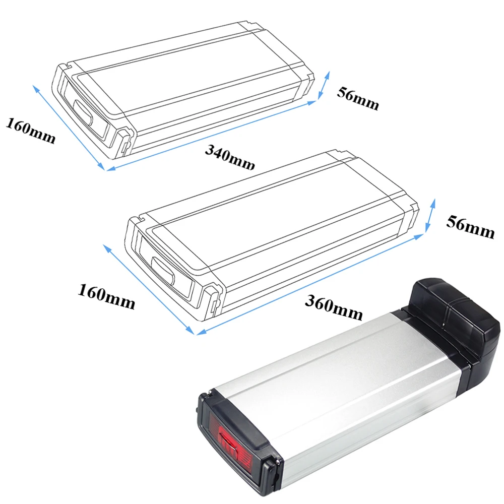 Rücksack E-Bike-Akku 24 V 13 Ah 15 Ah 17,5 Ah 20 Ah Elektrofahrrad mit 2 A Ladegerät 20 A BMS Image