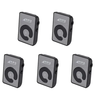 5X Mini Mirror Clip USB Digital Mp3 Music Player Support 8GB SD TF Card Black
