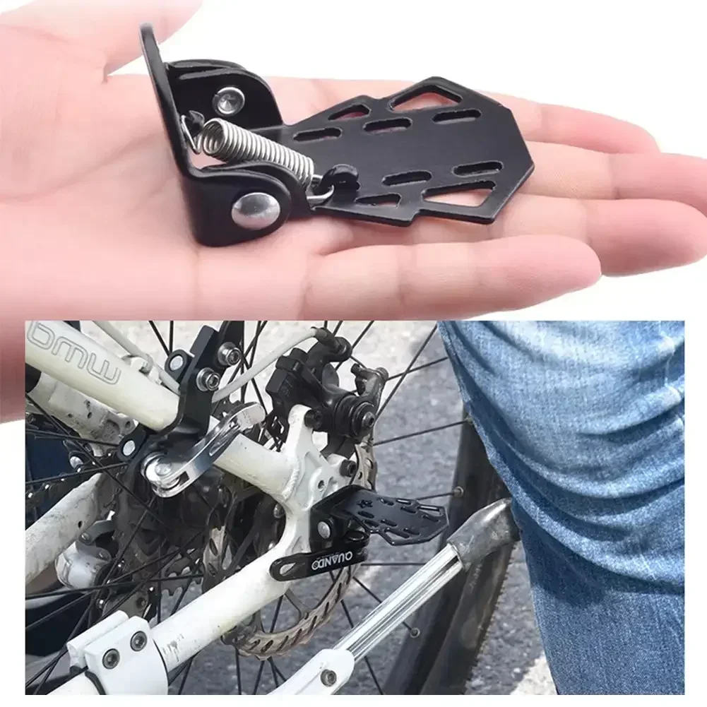 2 Stück langlebige MTB-Rücksitz-Fußstütze montiert auf dem Hinterrad, Fahrradpedale, zusammenklappbares Trittbrett, Fahrradzubehör, rutschfestes Design Image