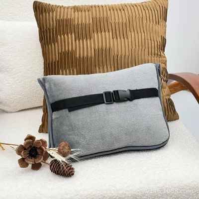 2025 Hot Sale 2-in-1 Travel Blanket with Pillow Function - Flannel Airplane Storage Blanket, Perfect for Spring & Autumn