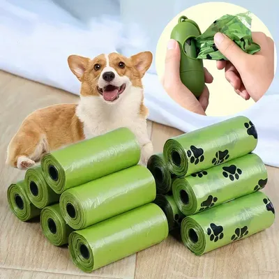 Mixed 12 Rolls Dog Poop Bags with 1 Pc Dispenser Biodegradable Pet Garbage Bag Dispenser Cat Waste Bags Doggie