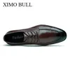 XIMO BULL Herrenschuhe, leichte, luxuriöse und modische Business-Casual-Lederschuhe mit runder