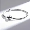 Elegant 925 Sterling Silver Women's Letter Buckle Clasp Moments Bracelet for Everyday Wear or