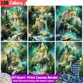 Dream Castle Pittura diamante in resina 120 colori 5d adesivo fai da te leggenda paesaggio trapano completo mosaico arte decorazioni per la casa strass