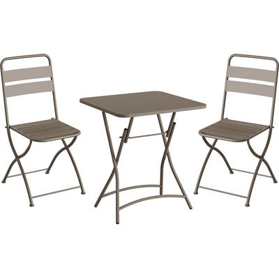 Balkonset ESSENTIALS "Breeze Bistro Set", braun (cappuccino), B:60cm H:87,5cm T:54cm, Stahl, Sitzmöbel-Sets, in verschiedenen Farben erhältlich