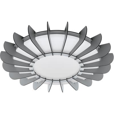 EGLO Deckenleuchte "ARAPILES", grau (weiß, grau), Ø 56cm H: 8cm, Lampen, Deckenlampe Image