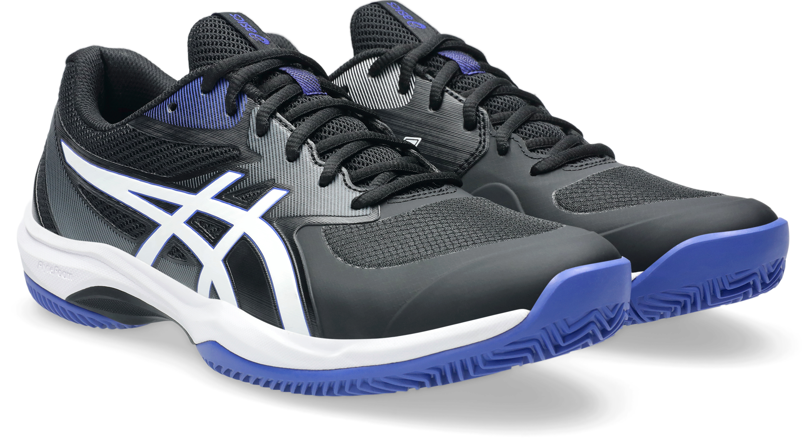 Tennisschuh ASICS "GAME FF CLAY", Herren, Gr. 46,5, schwarz-weiß (schwarz, weiß), Synthetik, Schuhe, Sandplatzschuhe für Ascheplätze